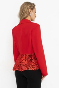 Жакет красный с кружевом Charutti(фото5)