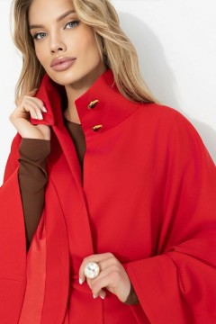 Жакет‑кейп с поясом в красном цвете Charutti(фото4)
