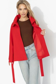 Жакет‑кейп с поясом в красном цвете Charutti(фото6)