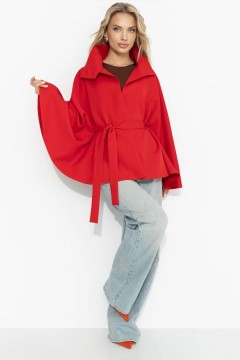 Жакет‑кейп с поясом в красном цвете Charutti(фото2)