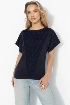 Футболка комбинированная синего цвета Charutti