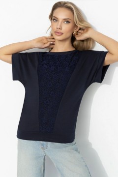 Футболка комбинированная синего цвета Charutti(фото5)