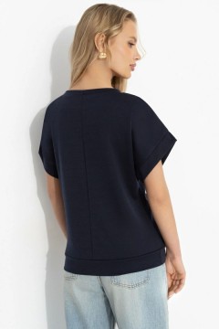 Футболка комбинированная синего цвета Charutti(фото6)