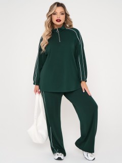 Джемпер из трикотажа тёмно-зелёного цвета Dora(фото6)