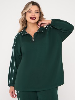 Джемпер из трикотажа тёмно-зелёного цвета Dora(фото8)