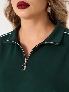 Джемпер из трикотажа тёмно-зелёного цвета Dora(фото5)