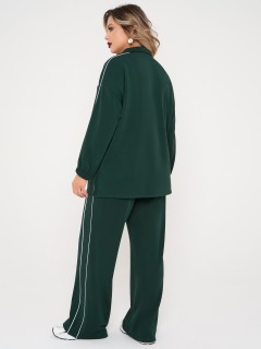 Брюки трикотажные тёмно-зелёные с карманами Dora(фото8)