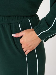 Брюки трикотажные тёмно-зелёные с карманами Dora(фото5)