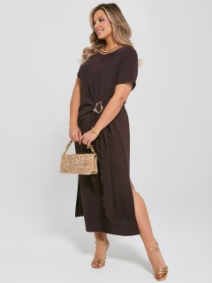 Платье длинное нарядное шоколадного цвета Dora(фото5)