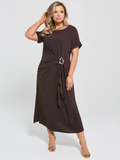 Платье длинное нарядное шоколадного цвета Dora(фото8)