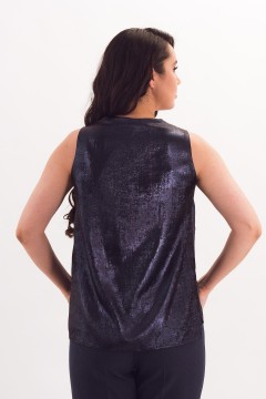 Майка тёмно-синяя с V-образным вырезом Braslava(фото5)