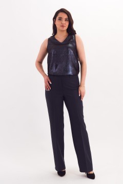 Майка тёмно-синяя с V-образным вырезом Braslava(фото2)