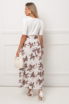 Платье длинное комбинированное с поясом Консуэла №4 Valentina(фото5)