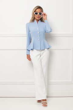 Жакет голубой с баской Бланка №1 Valentina(фото2)