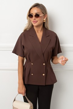 Жакет с короткими рукавами в шоколадном цвете Абелия №11 Valentina