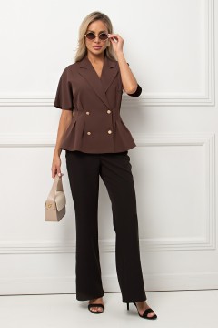 Жакет с короткими рукавами в шоколадном цвете Абелия №11 Valentina(фото4)