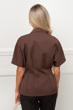 Жакет с короткими рукавами в шоколадном цвете Абелия №11 Valentina(фото6)