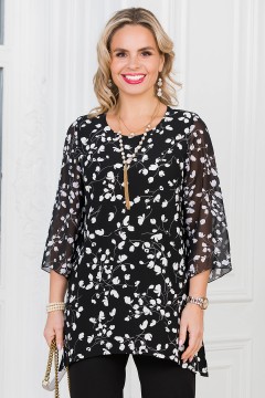 Туника чёрная с укороченными рукавами Lavira