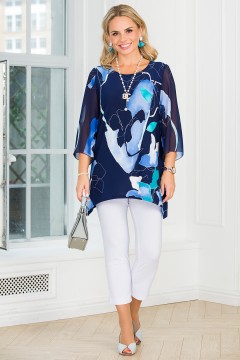 Туника синяя с укороченными рукавами Lavira(фото2)