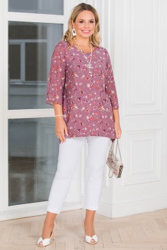 Туника брусничного цвета с укороченными рукавами Lavira(фото2)