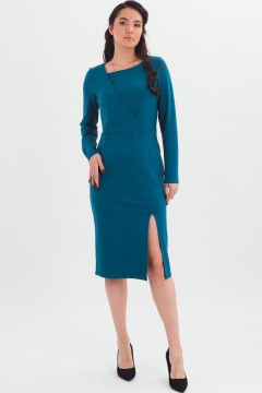 Платье-футляр трикотажное тёмно-бирюзовое Braslava