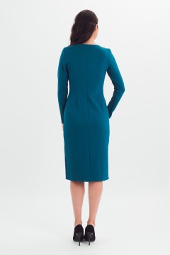 Платье-футляр трикотажное тёмно-бирюзовое Braslava(фото5)