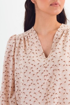 Блузка бежевая с принтом Braslava(фото4)