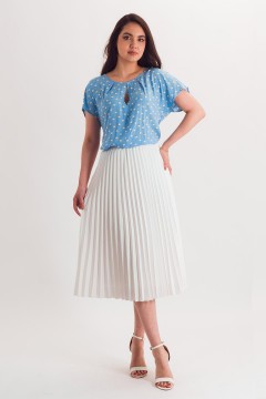 Блузка лёгкая голубого цвета с цветочным принтом Braslava(фото3)