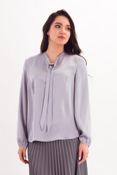 Блузка шёлковая серо-сиреневая Braslava(фото3)