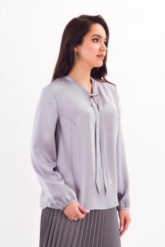 Блузка шёлковая серо-сиреневая Braslava(фото5)