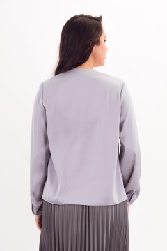 Блузка шёлковая серо-сиреневая Braslava(фото7)