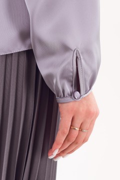 Блузка шёлковая серо-сиреневая Braslava(фото6)