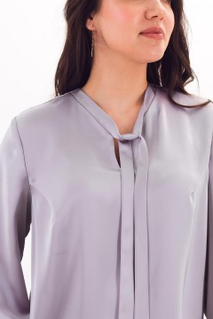 Блузка шёлковая серо-сиреневая Braslava(фото4)