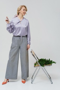 Блузка шёлковая серо-сиреневая Braslava(фото2)