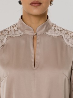 Блуза бежевая с кружевом Priz(фото3)