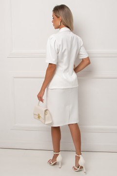 Жакет с короткими рукавами в белом цвете Джил №2 Valentina(фото7)