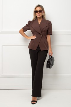 Жакет с короткими рукавами в коричневом цвете Джил №1 Valentina(фото2)