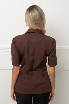 Жакет с короткими рукавами в коричневом цвете Джил №1 Valentina(фото6)