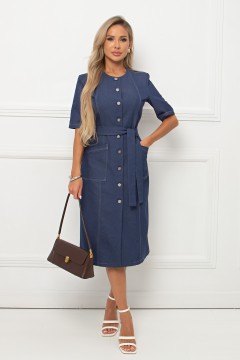 Платье синее из джинсы с поясом Джойс №1 Valentina