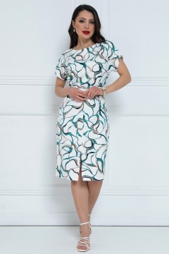 Платье миди белое с разрезом Diolche(фото4)