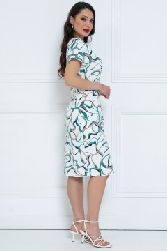 Платье миди белое с разрезом Diolche(фото7)