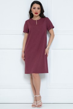 Платье короткое с разрезом в цвете марсала Diolche(фото2)