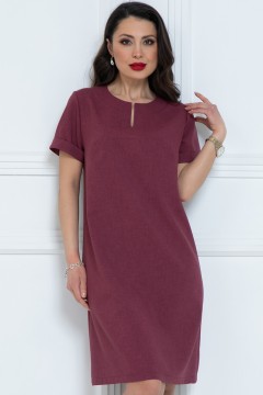 Платье короткое с разрезом в цвете марсала Diolche