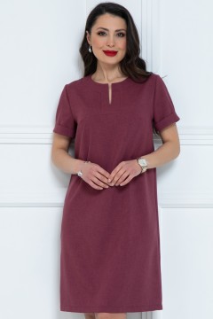 Платье короткое с разрезом в цвете марсала Diolche(фото3)