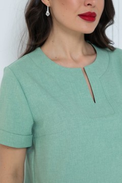 Платье короткое с разрезом в цвете фисташка Diolche(фото4)