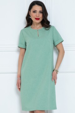 Платье короткое с разрезом в цвете фисташка Diolche(фото5)
