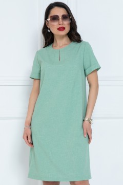 Платье короткое с разрезом в цвете фисташка Diolche(фото3)