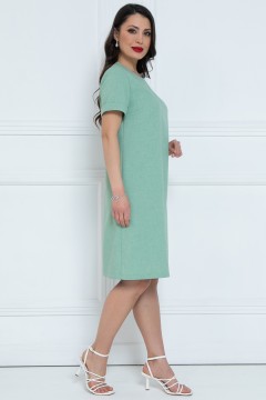 Платье короткое с разрезом в цвете фисташка Diolche(фото6)