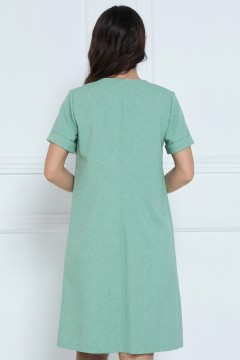 Платье короткое с разрезом в цвете фисташка Diolche(фото7)