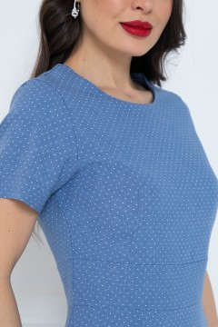 Платье голубое в мелкий горошек Diolche(фото3)